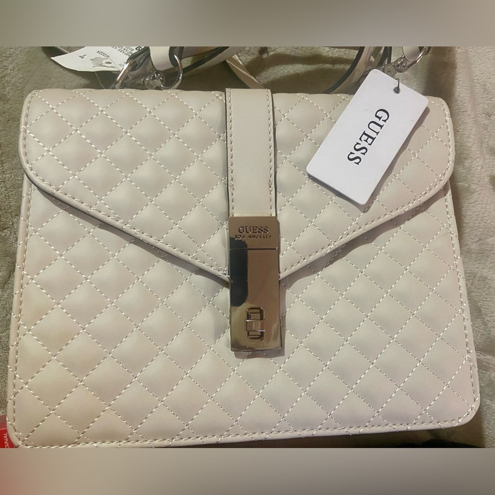 GUESS Cream Quilted Women's Bag
